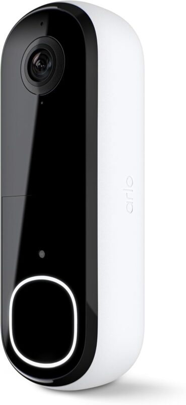 Arlo Video Doorbell 2K (2nd Gen, Latest Release), Wireless or Wired Option, 2-Way Audio, Night Vision, Head to Toe Video View, Package Detection, Person & Vehicle Recognition, 1-Month Secure Plan