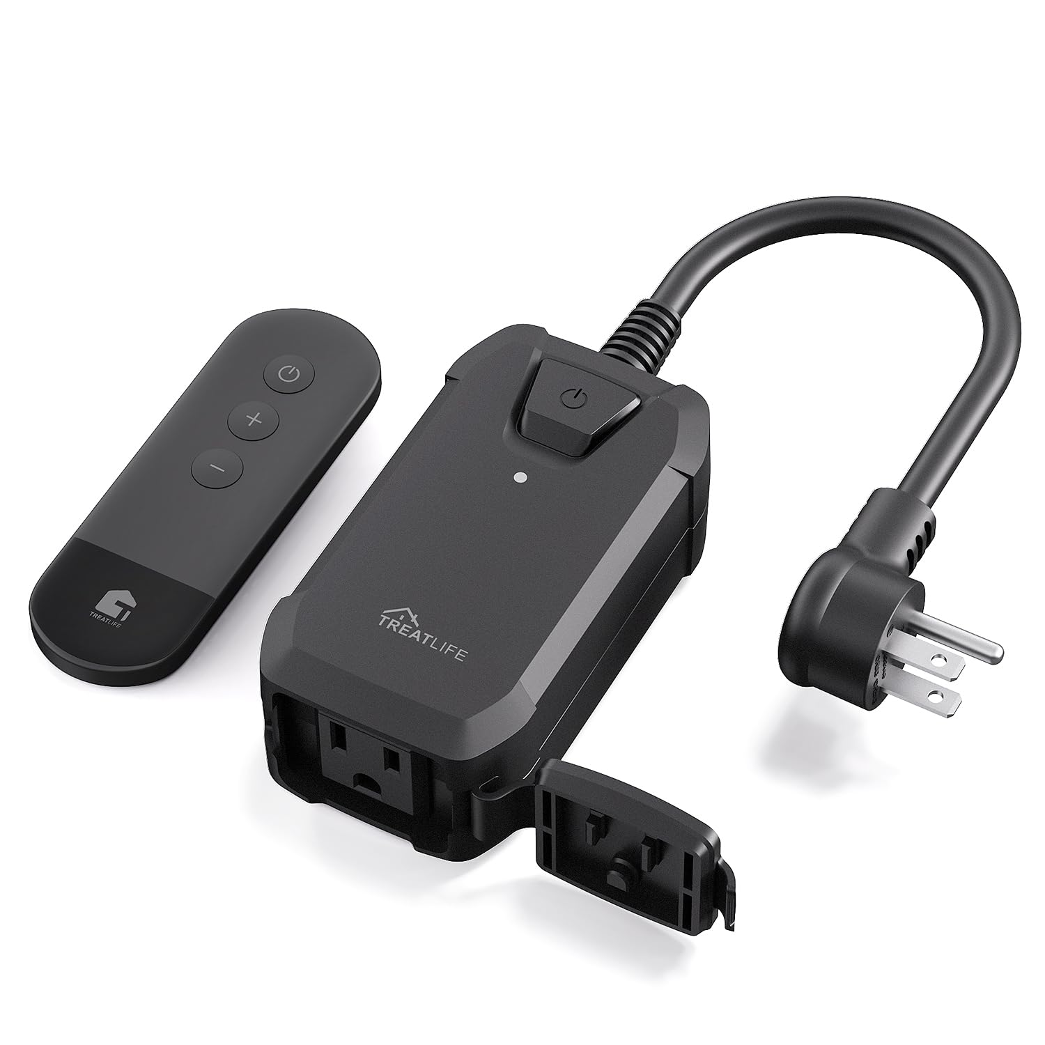 TREATLIFE Dimmer Plug with 100FT Wireless Remote Control, IP44 Weather Resistance, Outdoor Dimmer for String Lights, Lamps, Patio Lights, Max Power 400W TREATLIFE Dimmer Plug with 100FT Wireless Remote Control, IP44 Weather Resistance, Outdoor Dimmer for String Lights, Lamps, Patio Lights, Max Power 400W