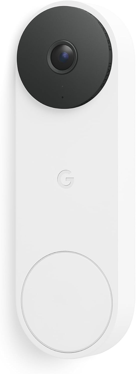 Google Nest Doorbell (Wired, 3rd Gen) – 2K Video and Gemini, Live View, Night Vision, 2-Way Audio – Works with Google Home – 2025 Model – Snow