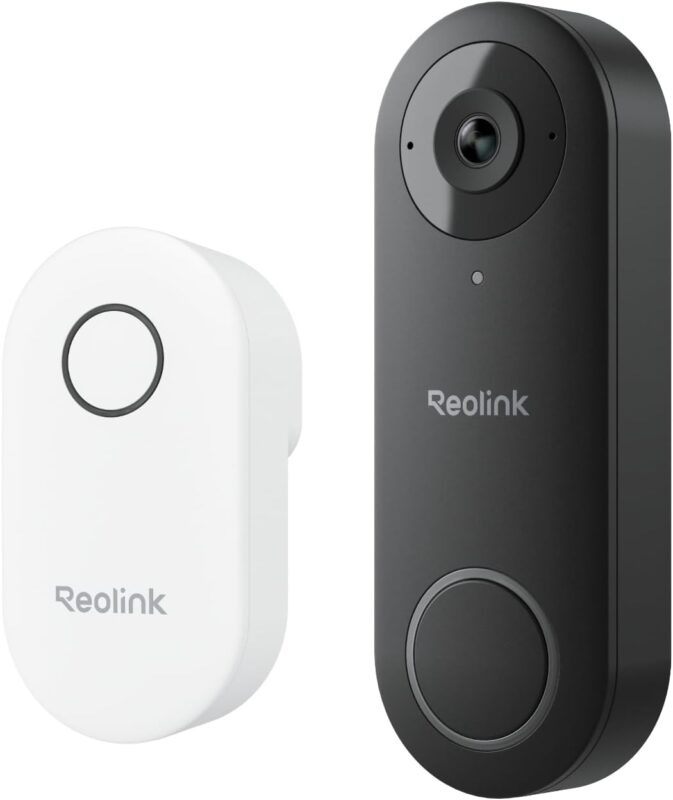 REOLINK Video Doorbell WiFi Camera - Wired 2K Outdoor, 5G&2.4G WiFi, 4:3 Wide View Angle, Smart Detection, Local Storage, No Subscription Front Door Home Security, Customized Reolink Chime