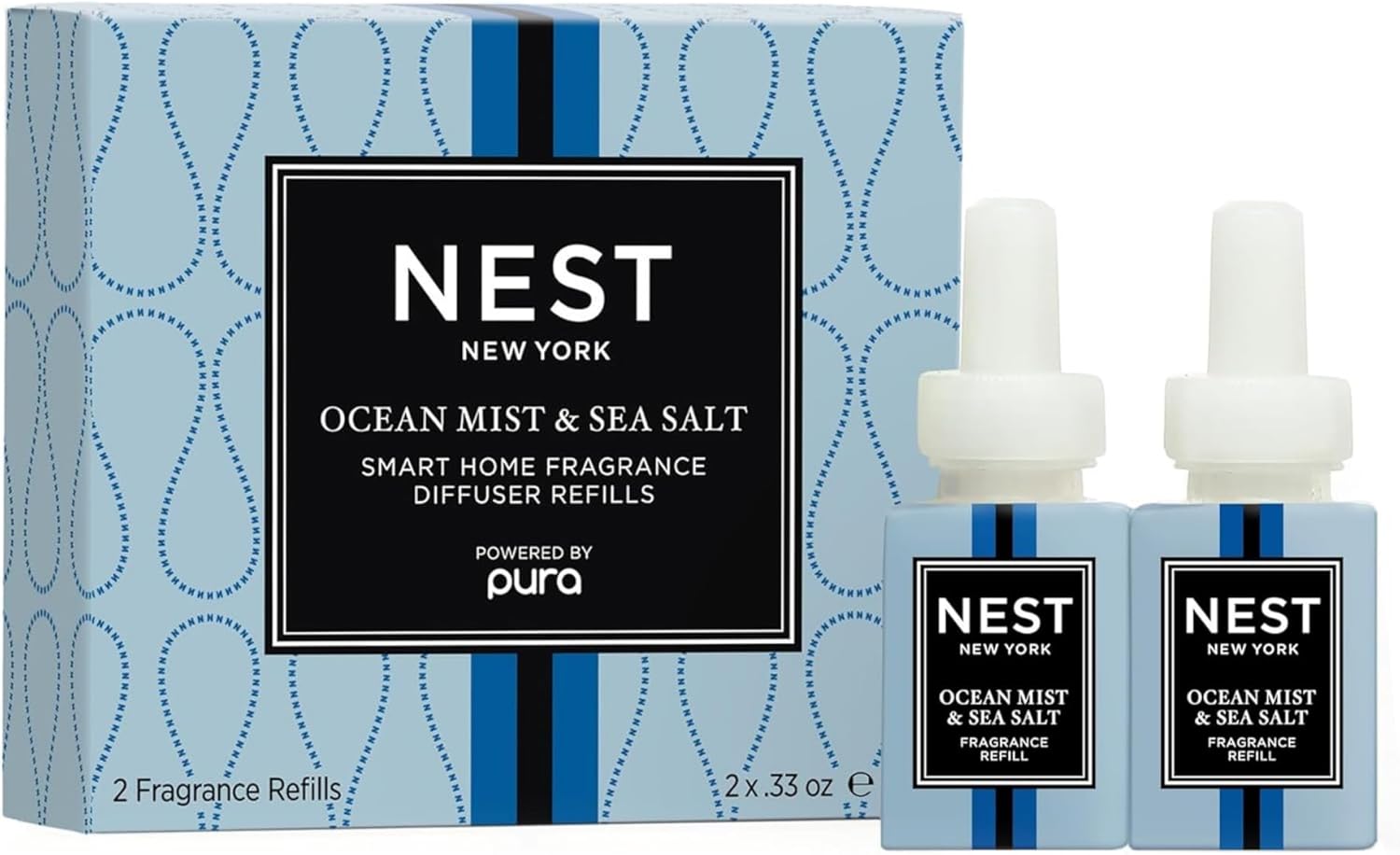 NEST New York Smart Home Fragrance Diffuser Refill Smart Vials, Ocean Mist & Sea Salt – Set of 2 – Designed for NEST x Pura 3 and NEST x Pura 4 Diffusers – Cruelty Free, Vegan NEST New York Smart Home Fragrance Diffuser Refill Smart Vials, Ocean Mist & Sea Salt – Set of 2 – Designed for NEST x Pura 3 and NEST x Pura 4 Diffusers – Cruelty Free, Vegan