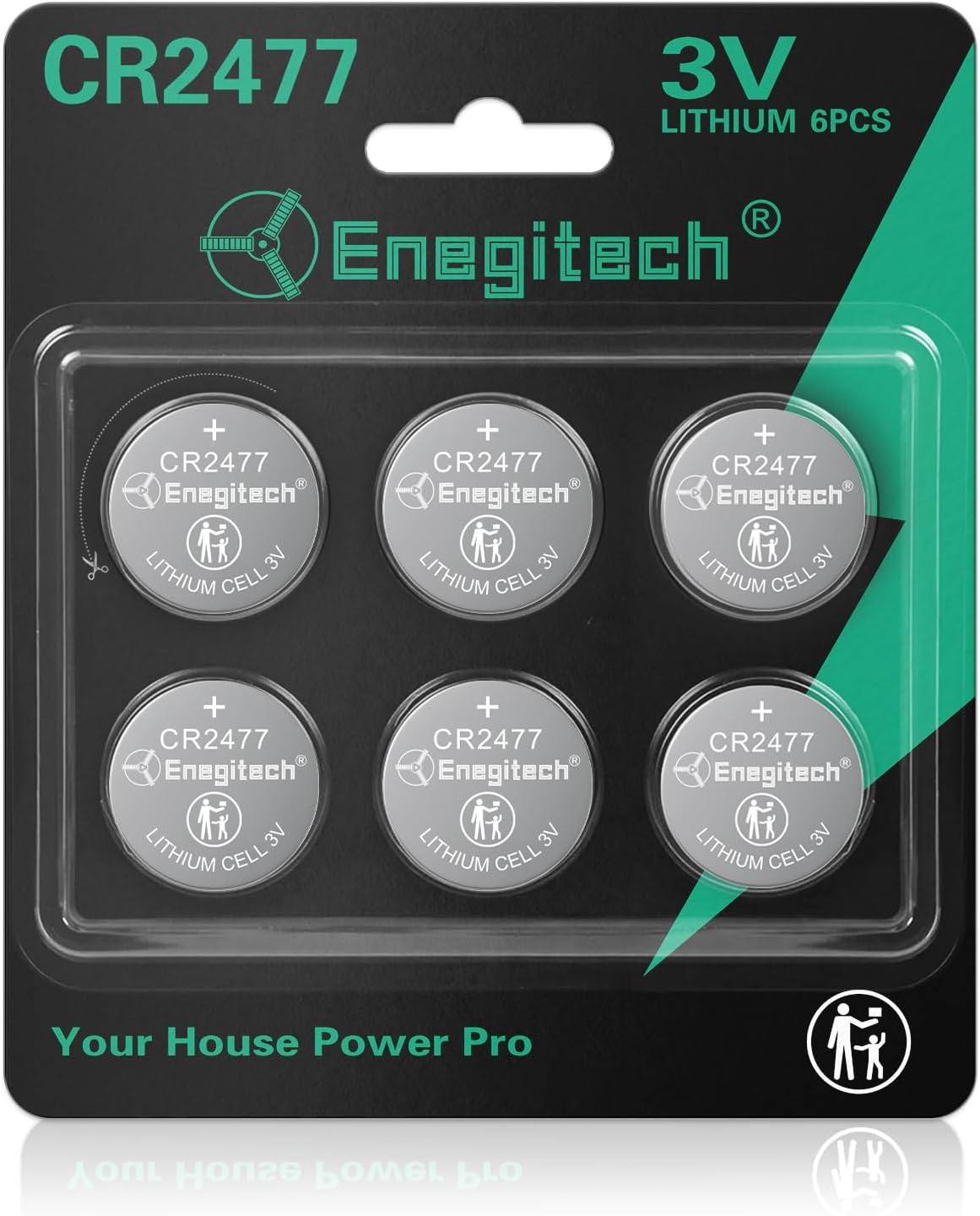 Enegitech CR2477 Lithium Button Battery Coin 2477 3V Button Cell for Wall Clocks, Hygrometers, Electronic Scales, Smart Meters, Compatible with Ecobee Smart Sensor Coin Cell (6 Pack) Enegitech CR2477 Lithium Button Battery Coin 2477 3V Button Cell for Wall Clocks, Hygrometers, Electronic Scales, Smart Meters, Compatible with Ecobee Smart Sensor Coin Cell (6 Pack)