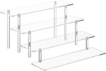 HENABLE 4 Tier Acrylic Perfume Organizer Stand, Clear Display Risers for Perfume, Cologne, Cosmetic, Skincare, Funko POP, Dessert Display, Cupcake Stand Holder