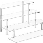 HENABLE 4 Tier Acrylic Perfume Organizer Stand, Clear Display Risers for Perfume, Cologne, Cosmetic, Skincare, Funko POP, Dessert Display, Cupcake Stand Holder