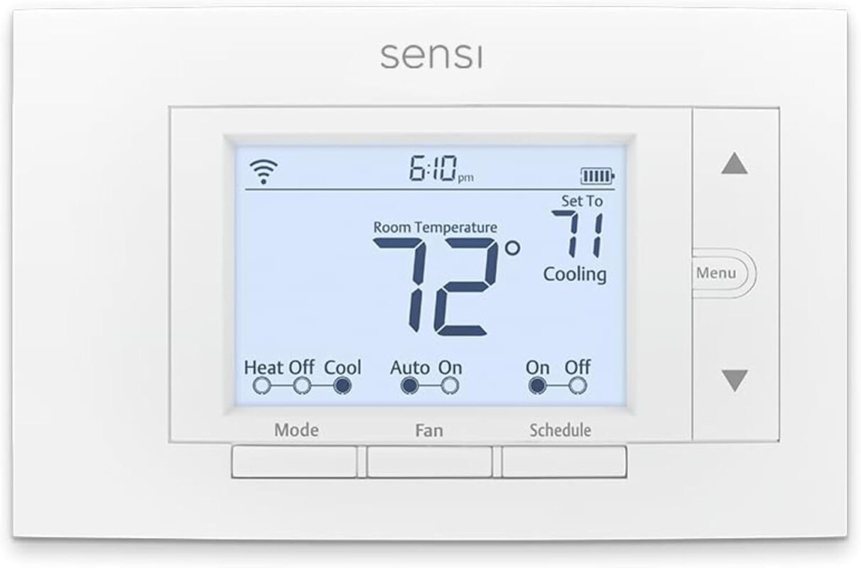 Sensi Smart Thermostat, 100 Years of Expertise, Wi-Fi, Data Privacy, Programmable, Easy DIY Install, Works with Alexa, Energy Star Certified, Mobile App, ST55
